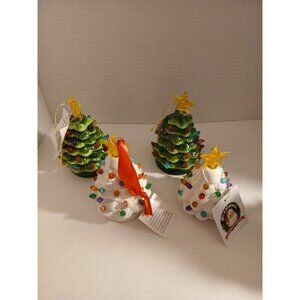 Lot Of 4 Mr. Christmas Light Up Christmas Tree Ornaments G2